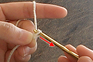 編み始めの輪：STEP 14/16