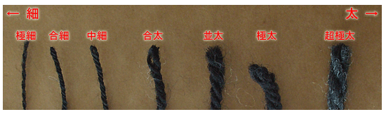 麻糸の太さについて