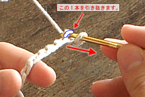 こま編み（細編み）：STEP 04/09