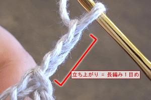 長編みのコースター：STEP 17/46